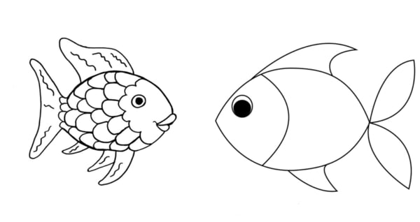 14 desenhos de peixe para imprimir gratis