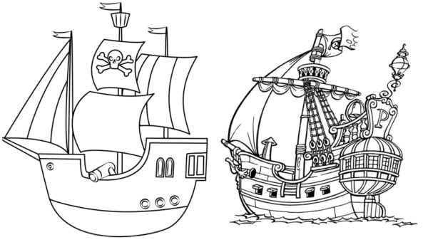 25 desenhos de barcos para imprimir gratis