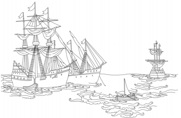 28 desenho de barcos para colorir