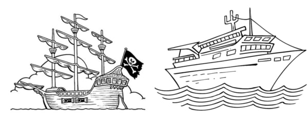 30 desenhos de navio para imprimir gratis