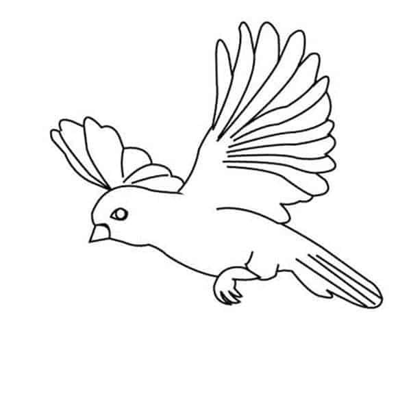 40 desenho simples de passarinho voando