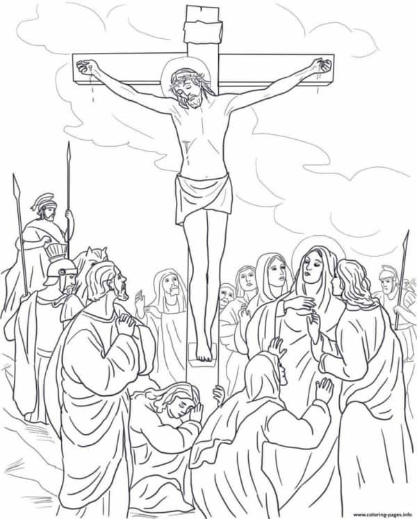 5 desenho de Jesus crucificado para colorir