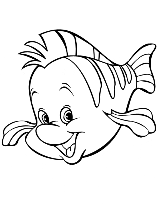 5 peixe da Ariel para colorir
