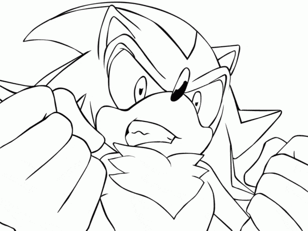 Desenho para colorir do Sonic · Creative Fabrica