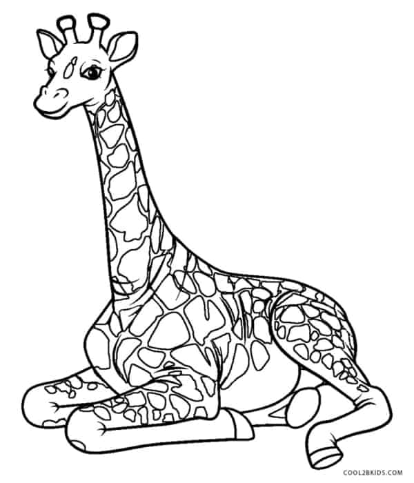 29 desenho de girafa sentada para imprimir