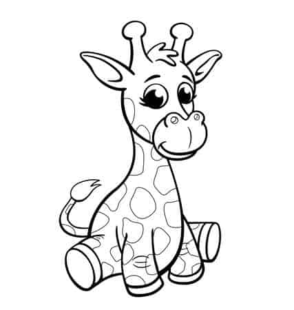 34 desenho cute de girafa sentada