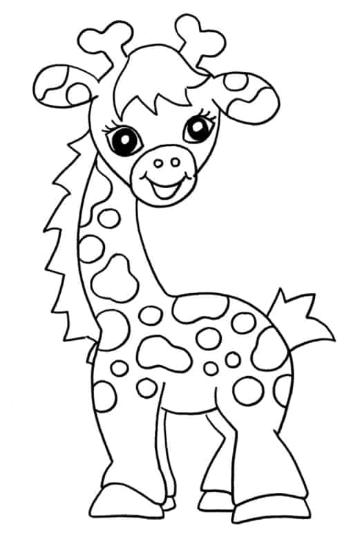 43 desenho cute de girafinha para colorir