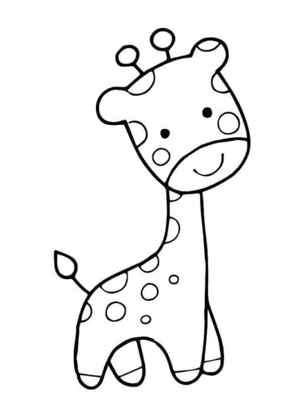 44 desenho fofinho de girafa para colorir