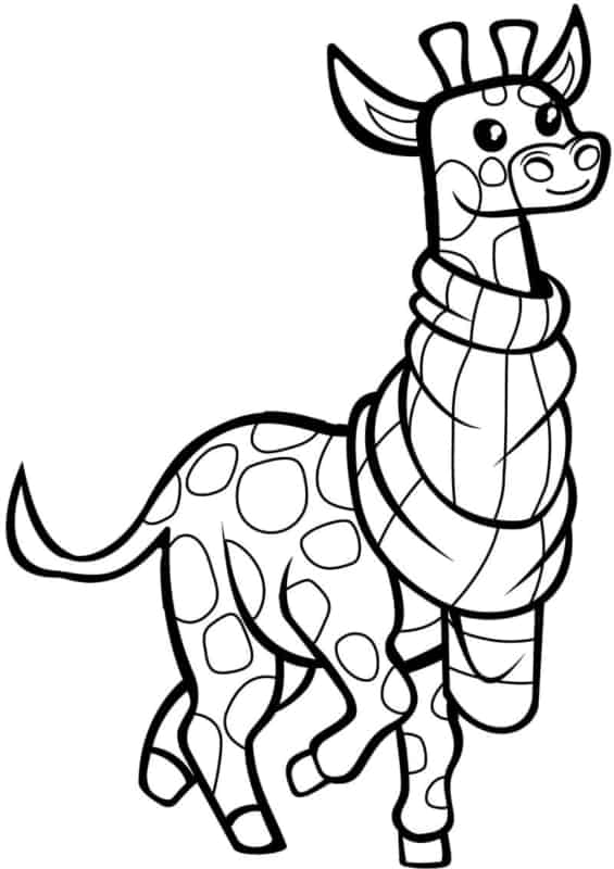 49 desenho fofo de girafa para pintar