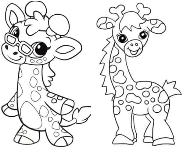 55 desenhos cute de girafa para colorir