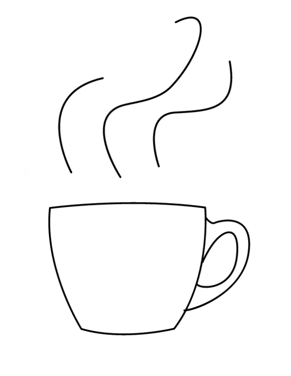 8 xicara de cafe para colorir