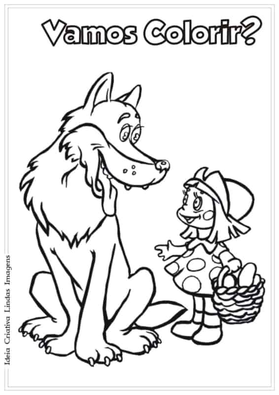 desenho chapeuzinho e lobo vermelho para colorir ideia criativa lindas imagens2