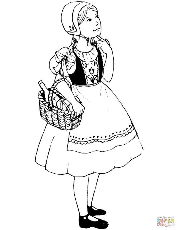 little red riding hood coloring page 1