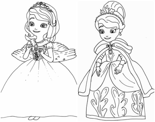 15 desenhos Princesa Sofia para imprimir e colorir