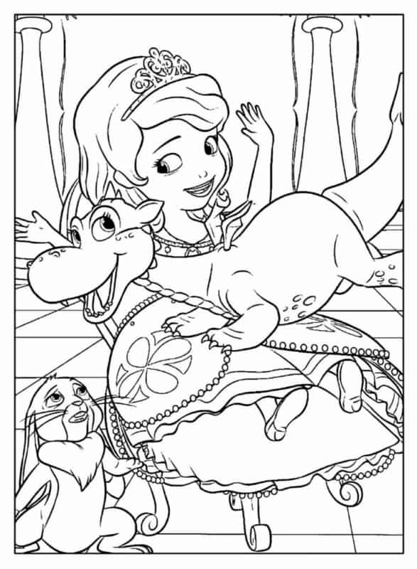 18 desenho Princesa Sofia com animais