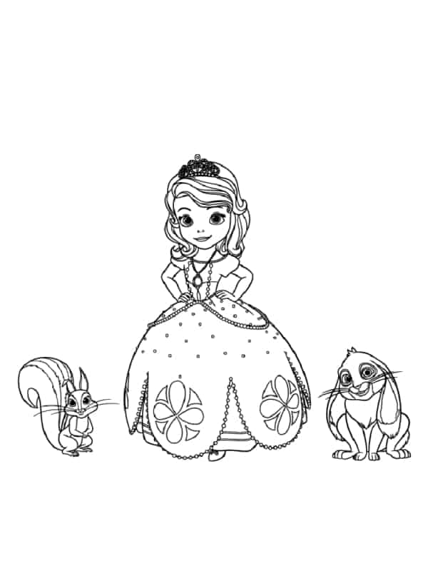 20 atividade simples princesa Sofia com animais