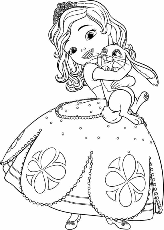 21 desenho princesa Sofia com coelho