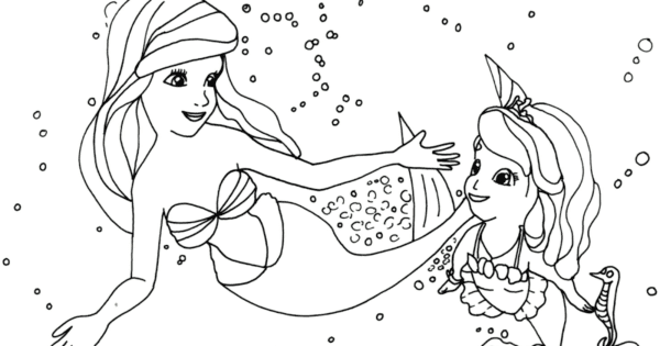 33 princesa Sofia de sereia com Ariel para colorir