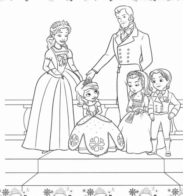 45 desenho princesa Sofia com familia