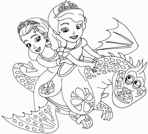 48 desenho princesa Sofia no dragao para colorir
