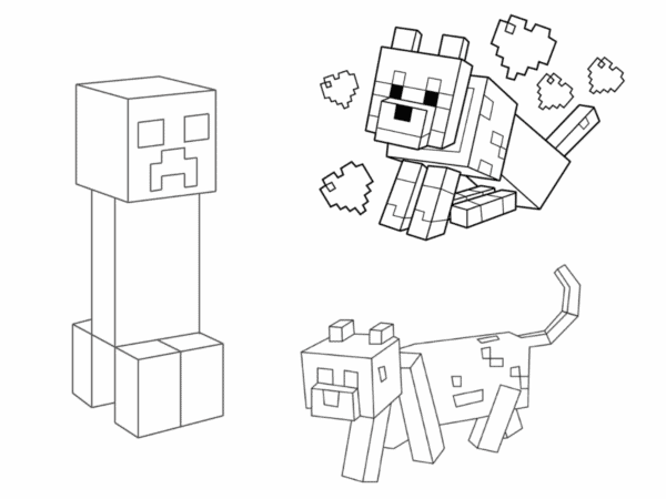 20+ Desenhos de Machado do Minecraft para Imprimir e Colorir/Pintar