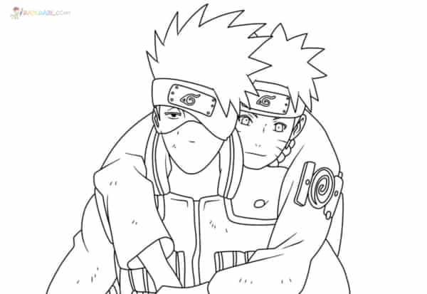 Kakashi na noite A4 para colorir