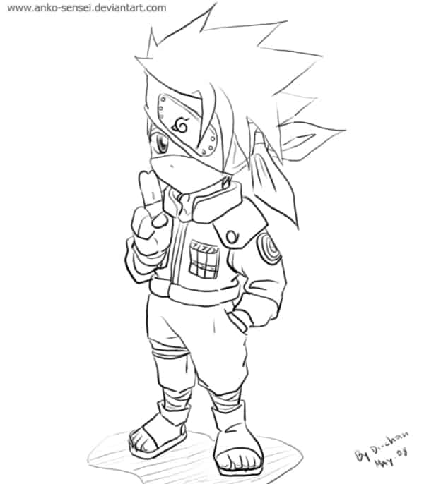 Desenhos para colorir do bebê Kakashi - Desenhos para colorir gratuitos  para impressão