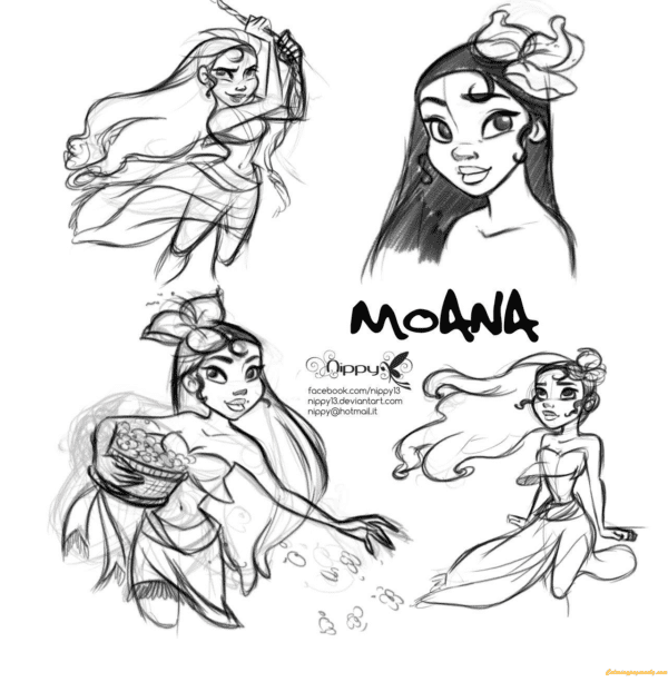 Varios desenhos da moana para colorir fonte coloring pages for kids and adults