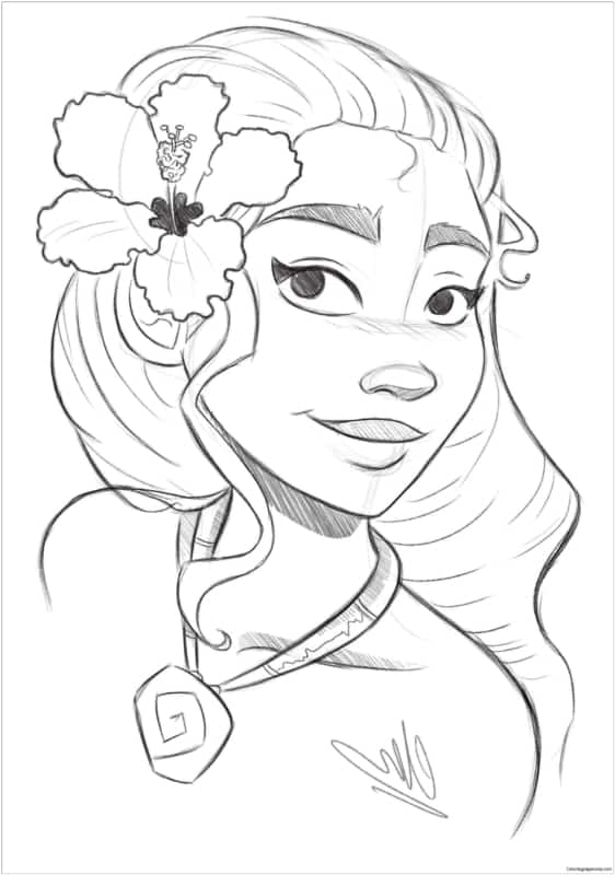 princesa moana para colorir fonte coloring pages for kids and adults