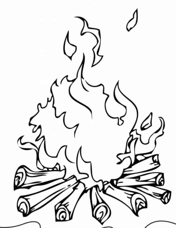 desenho de fogueira para colorir