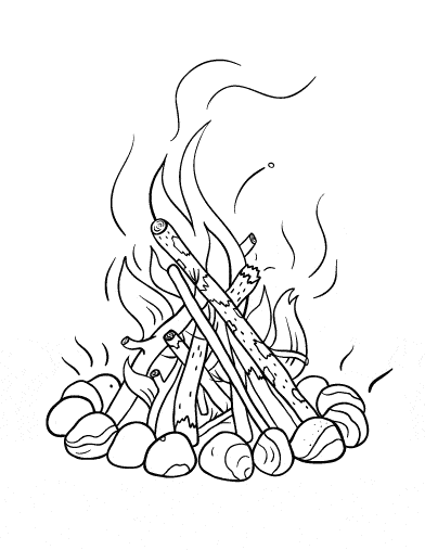 desenhos de fogueira para colorir ideias