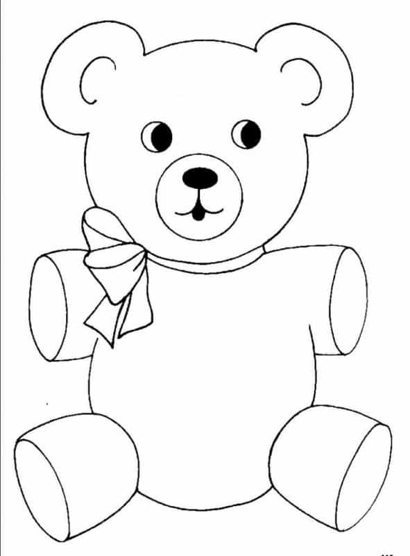 25 desenho simples de urso de pelucia para colorir Pinterest