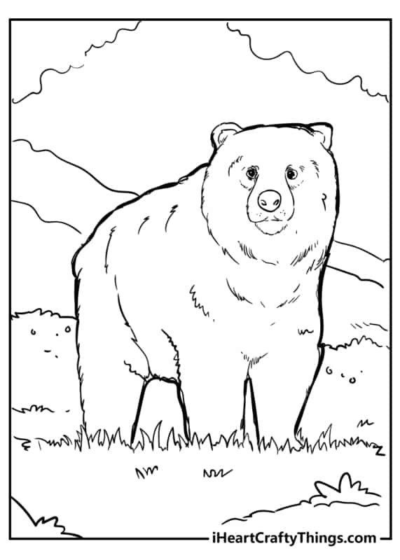 Desenhos para colorir de uma enfermeira com prendedor de cabelo de urso