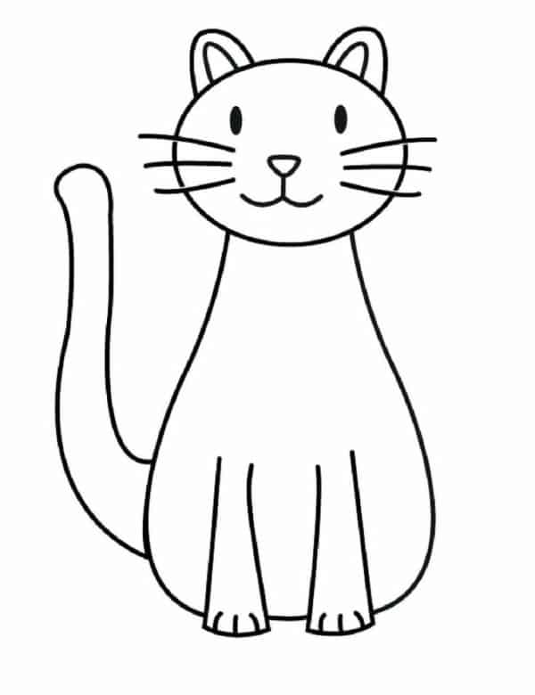 7 desenho facil de gato para colorir Pinterest