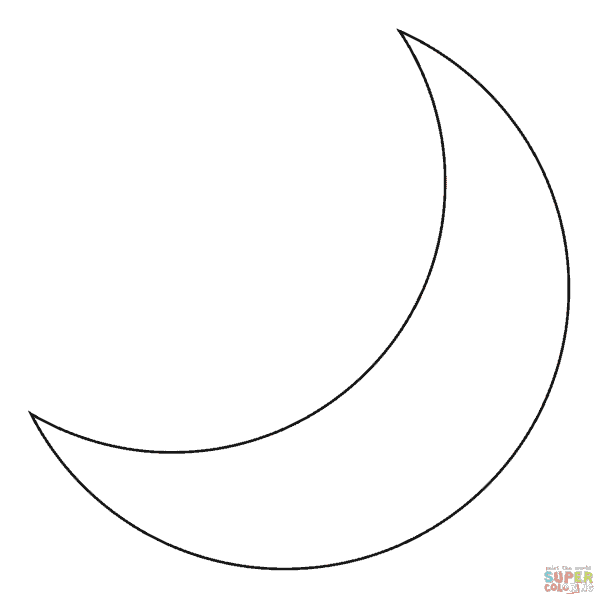 1 desenho simples da lua Super Coloring