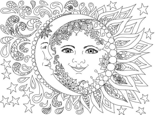 17 desenho de lua e sol Happy Family Art