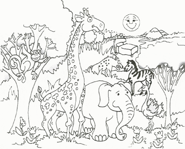 26 desenho com animais do safari Coloring Home