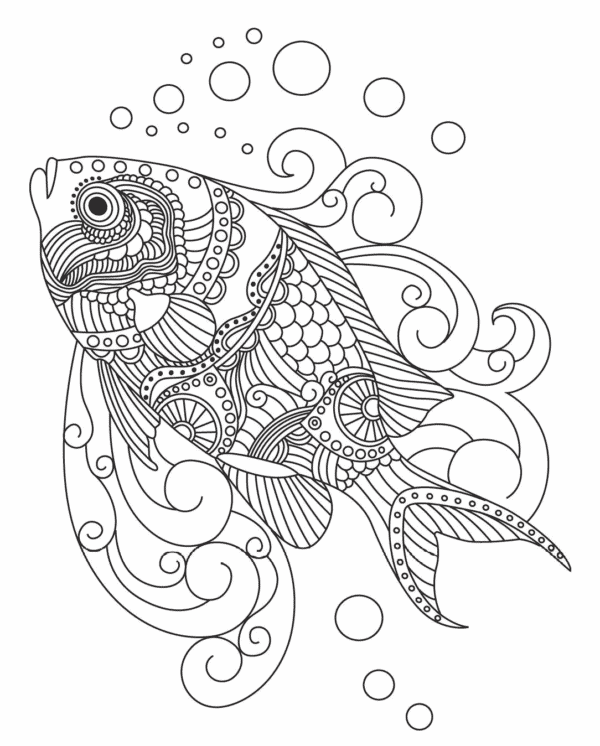 27 mandala de peixe para colorir Pinterest