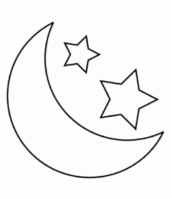 28 desenho de lua com estrelas para colorir Pinterest