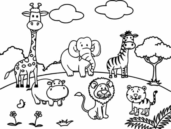 30 animais do safari para pintar Pinterest