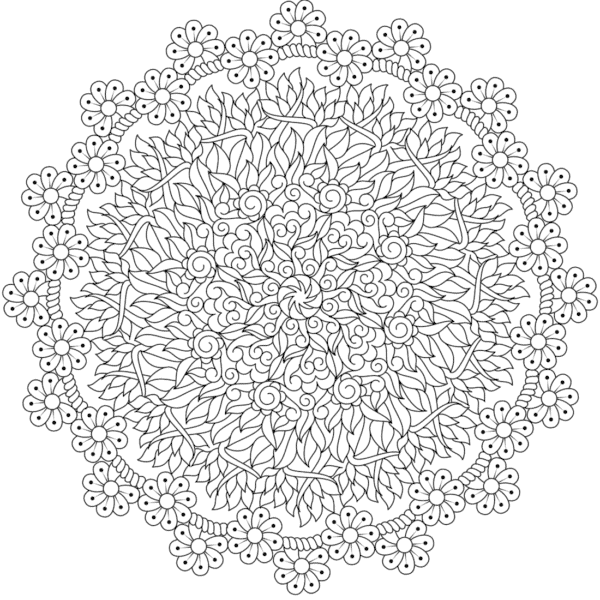 36 mandala grande e com detalhes para colorir Monday Mandala