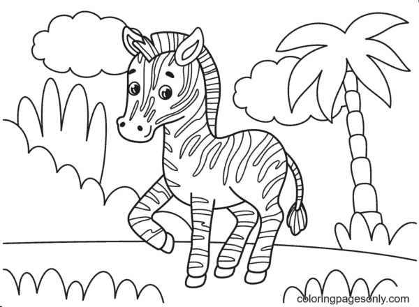 42 desenho fofo de zebra Coloring Pages