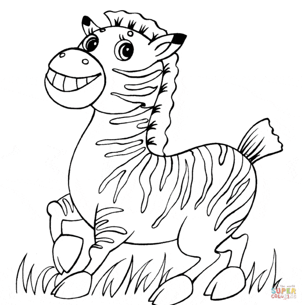 52 desenho fofo de zebra para pintar Super Coloring