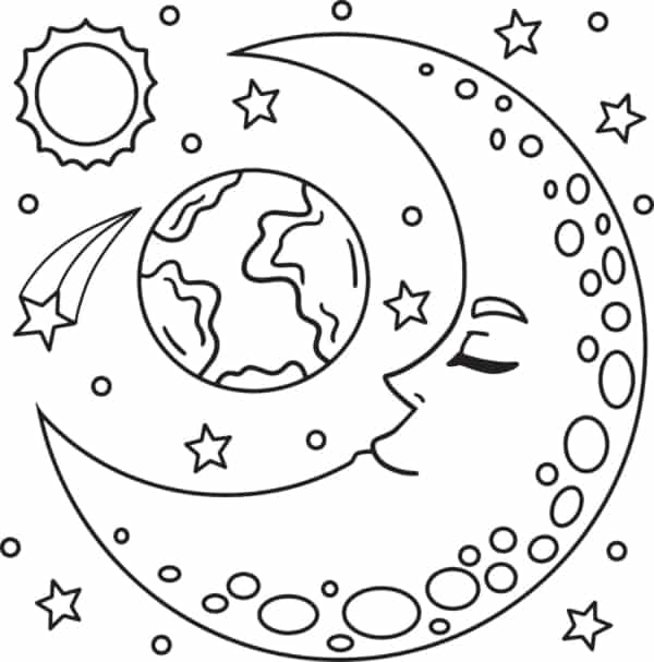 55 desenho fofo da lua para colorir Vecteezy