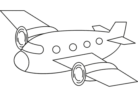 Avião para colorir - Imprimir Desenhos