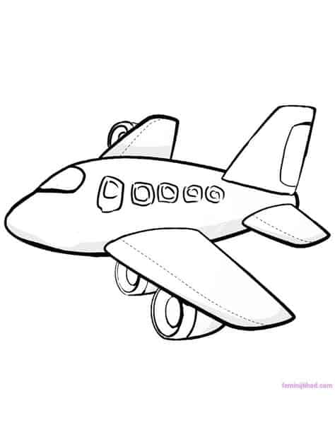 modelo de desenho de aviao para colorir