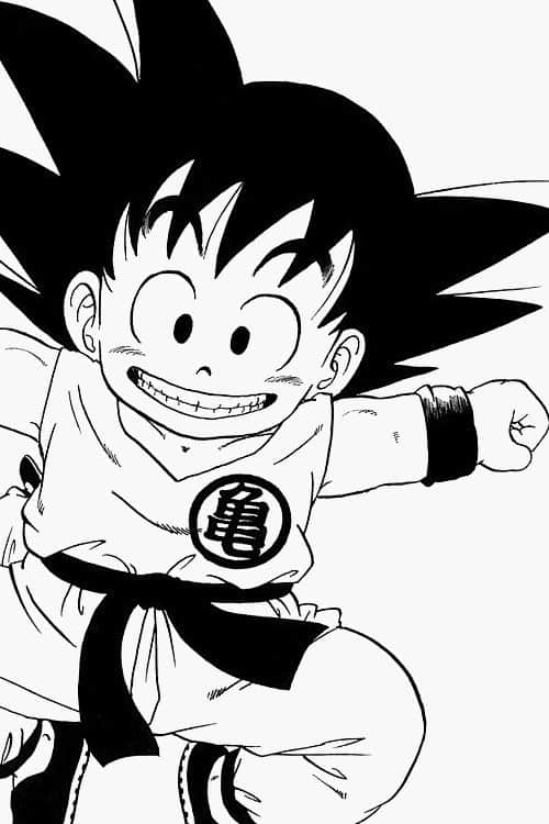 Páginas para colorir Son Goku fortes - Páginas para colorir Son