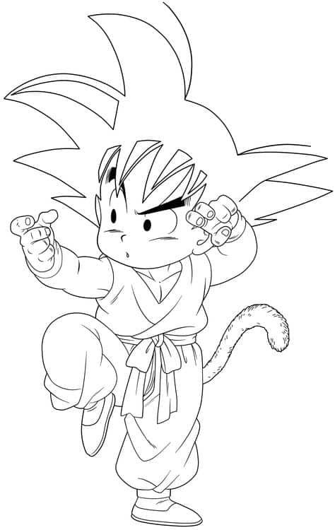 Goku pequeno colorir