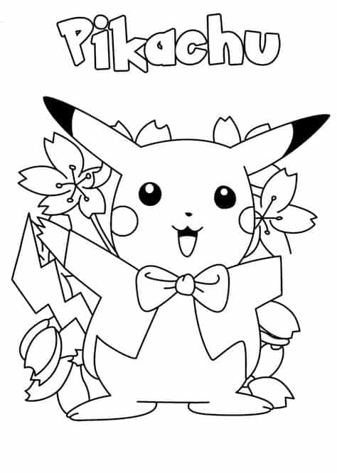 Pikachu desenho para pintar