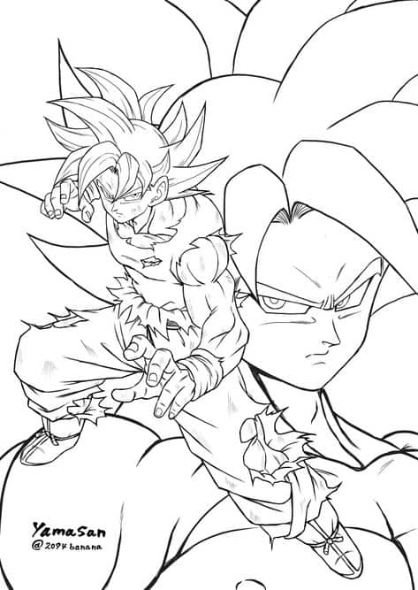 60 desenhos do【GOKU PARA COLORIR】▻ Grátis!